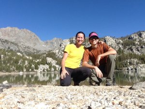 Aaron & I on the beach at Second Lake.